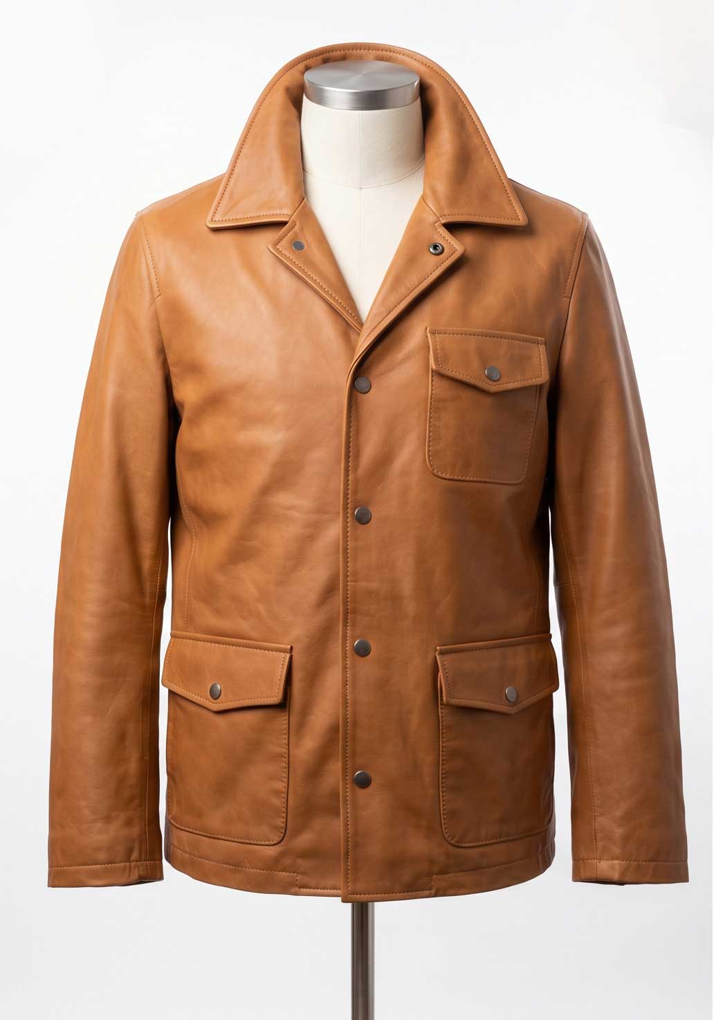 The Heritage Cognac Leather Field Jacket