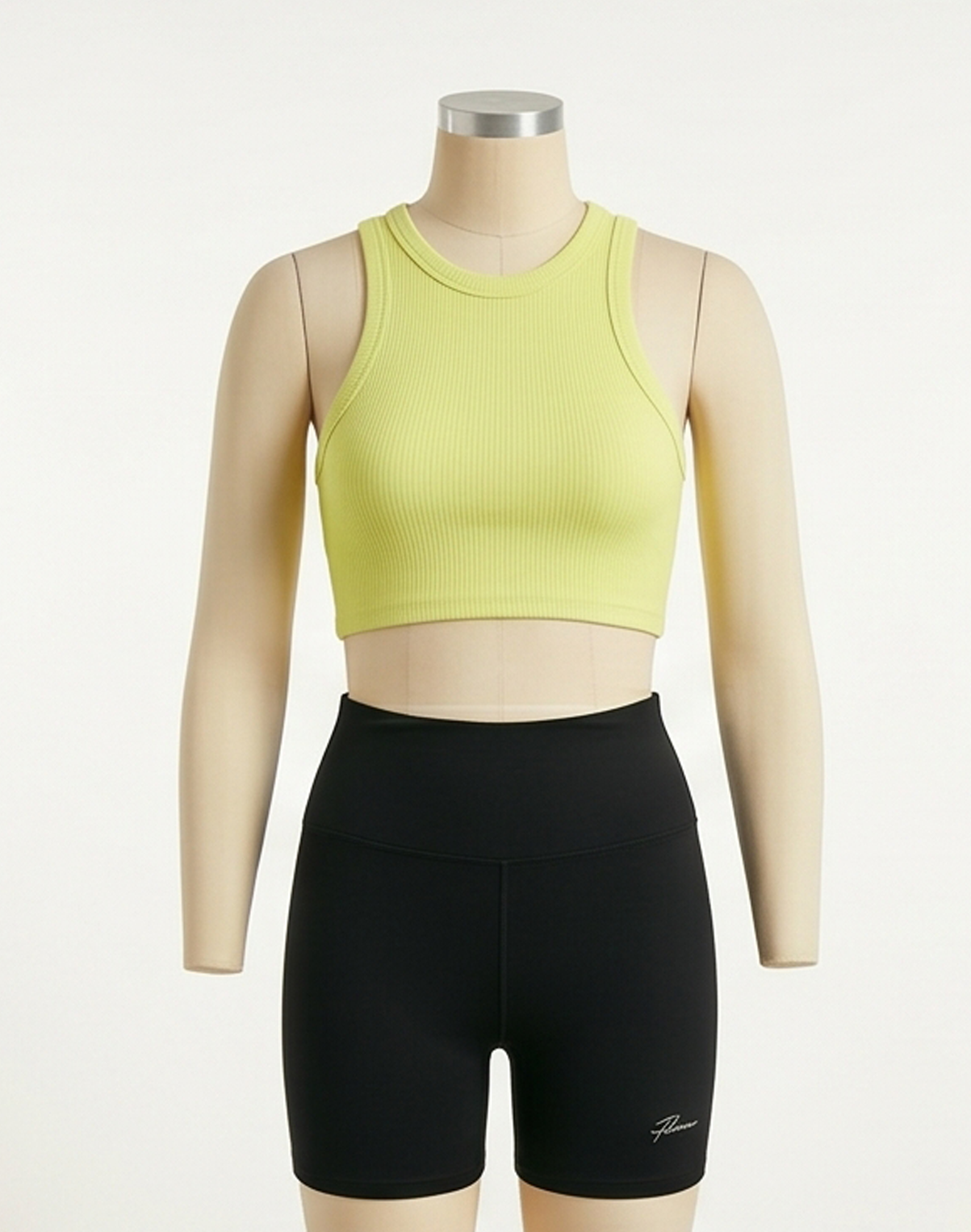Rebeka Active | Ribbed Racerback Crop & High-Waist Biker Set