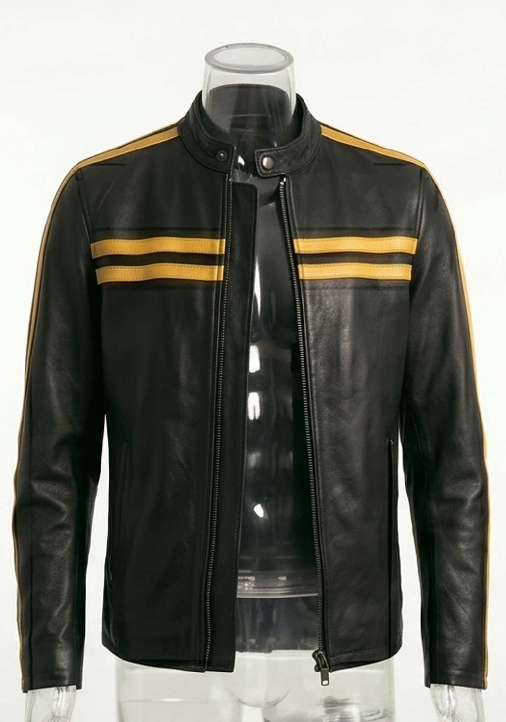 Rebeka Est. 1995 | Men’s Black Leather Racing Jacket